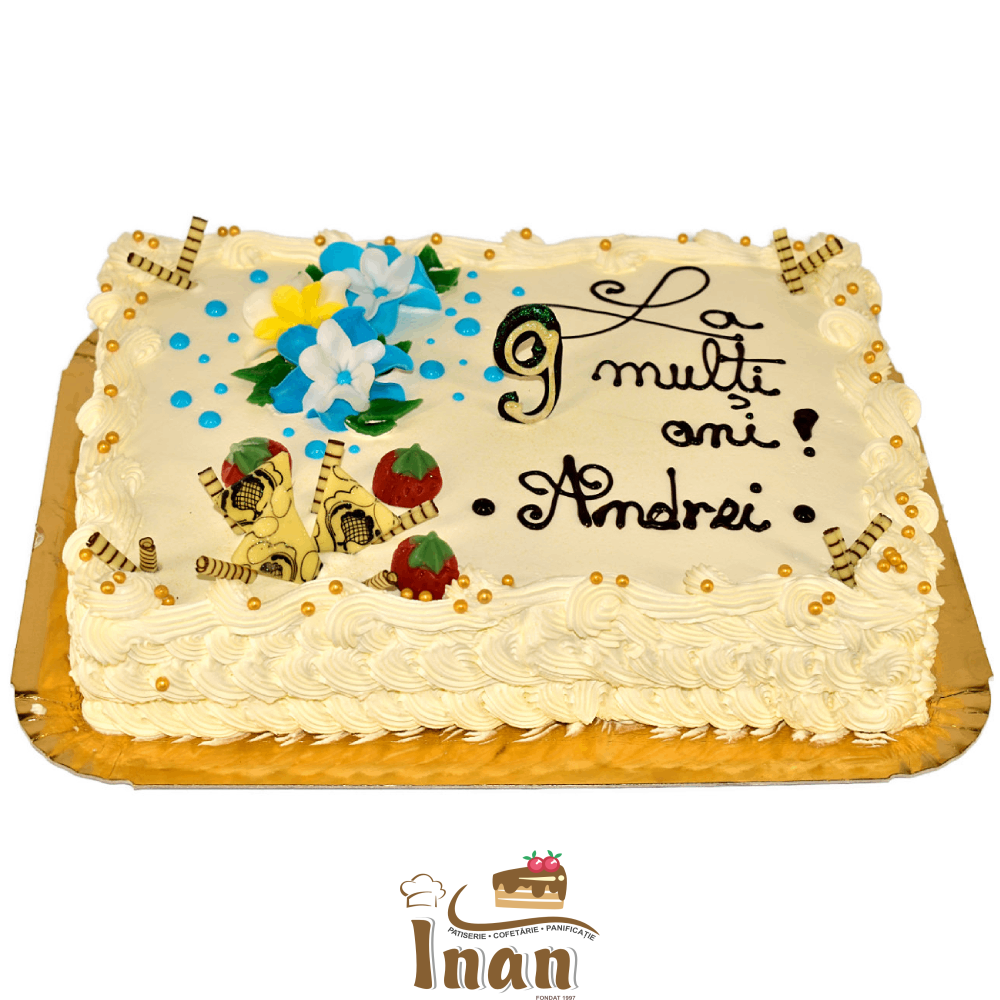 TORT DIPLOMAT CU FLORICELE ALBASTRE -I0021