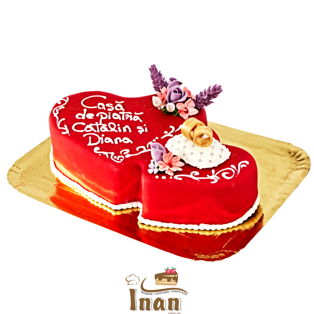 TORT MARŢIPAN CUNUNIE DOUA INIMI -I0049