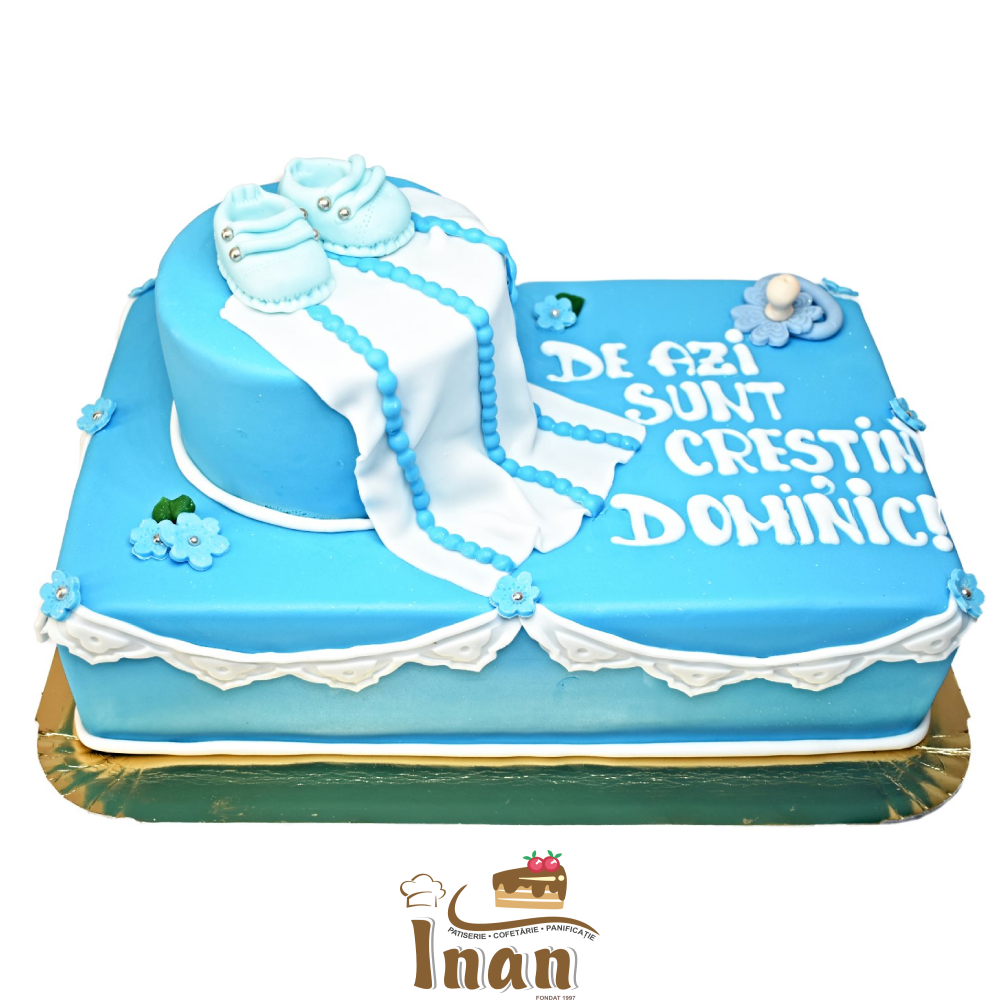 TORT BOTEZ MARŢIPAN CU BOTOŞEI -I0033