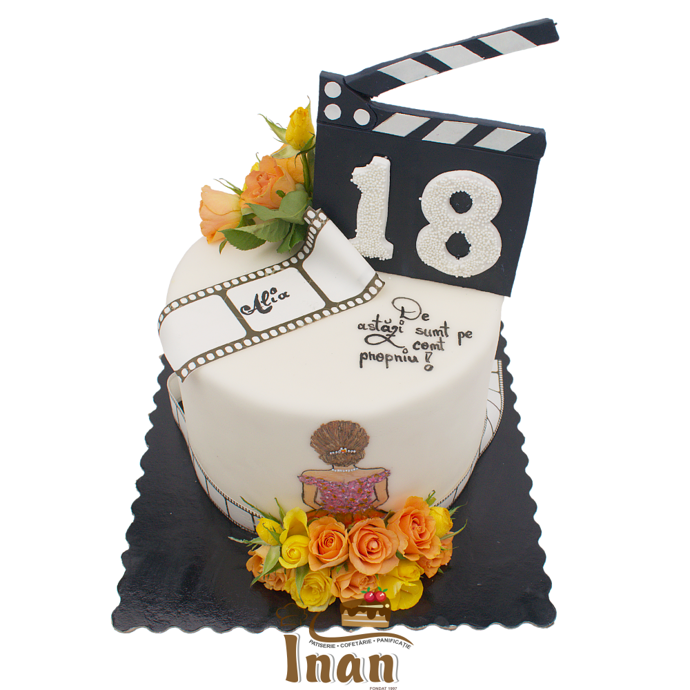 TORT MARTIPAN CU FLORI NATURALE-I0392GINA