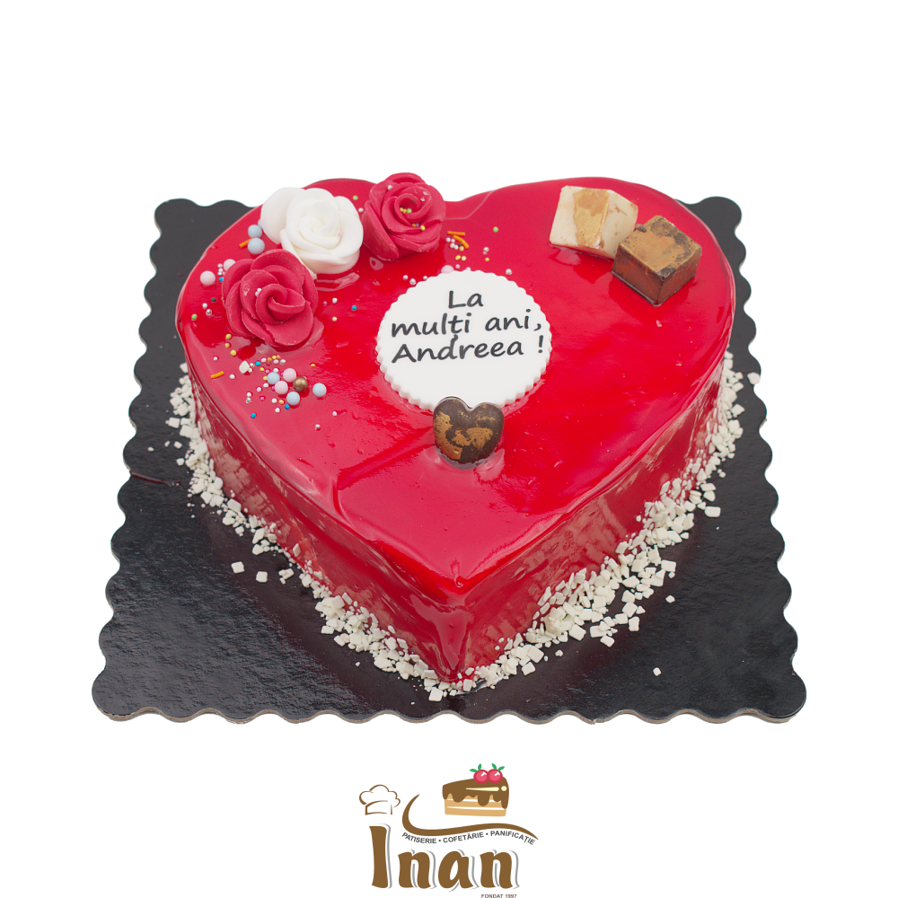 TORT INIMIOARĂ IN GEL ROSU -I0025CAPSUNICA