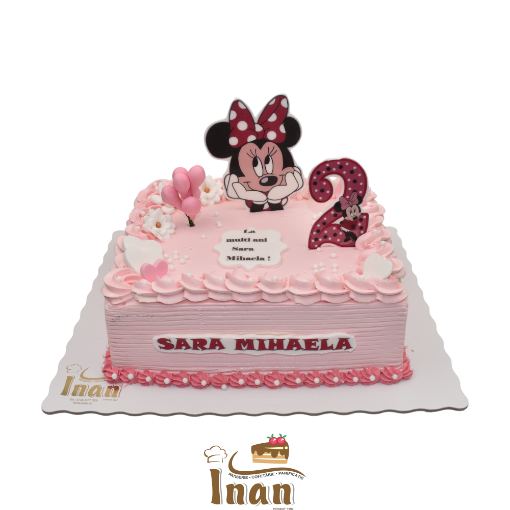 TORT MINNIE CU FLORI -I0210YOGURT