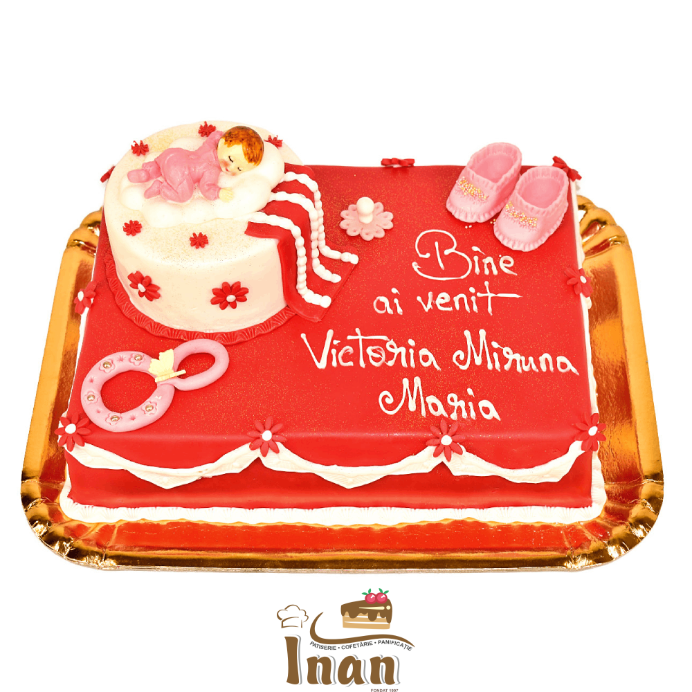 TORT MARŢIPAN CU BEBELUŞĂ ŞI BOTOŞEI -I0089