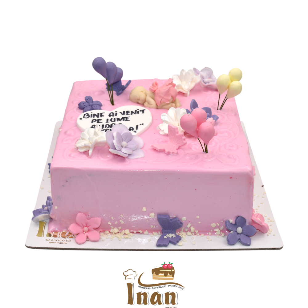 TORT COCONUT CU FLORI -I0234